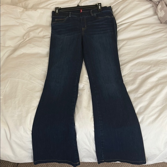 SPANX Blue Flare Wide Leg Jeans - Picture 1 of 6